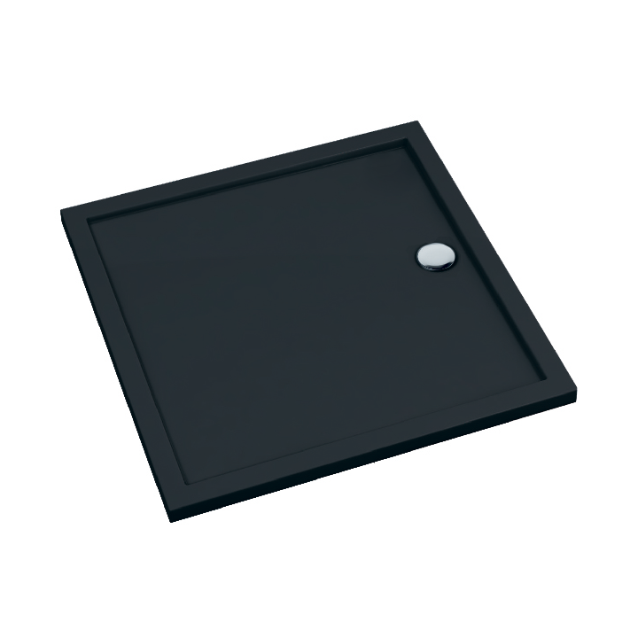 Schedline Brodzik akrylowy Sharper Black Mat 90x90x4,5 cm, kwadratowy, Gwarancja 7 lat